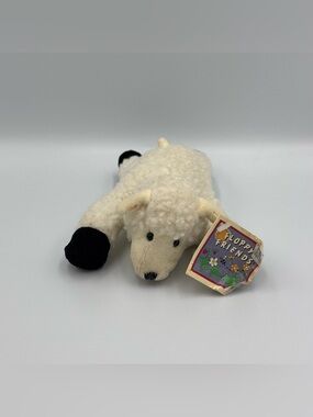 RARE Vintage Floppy Friends Sherpa Small Stuffed Plush Lamb Sheep Toy W/ TAGS